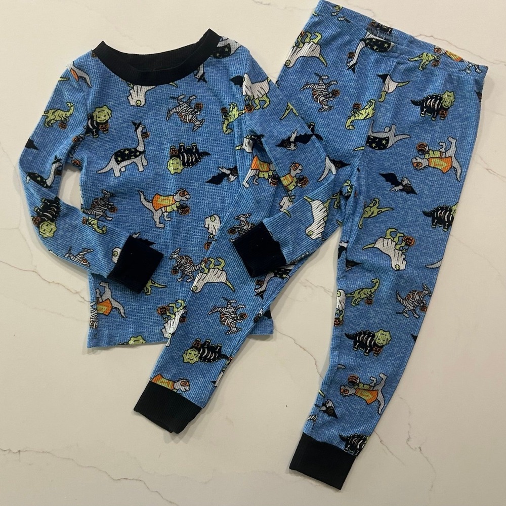 Boys Halloween Dinosaur Trick or Treat Pajamas 4T Excellent Condition!